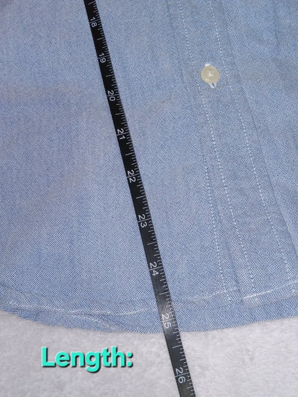 Ralph Lauren Boy's Size 12 Chambray Blue Cotton Button Down Polo Preppy
